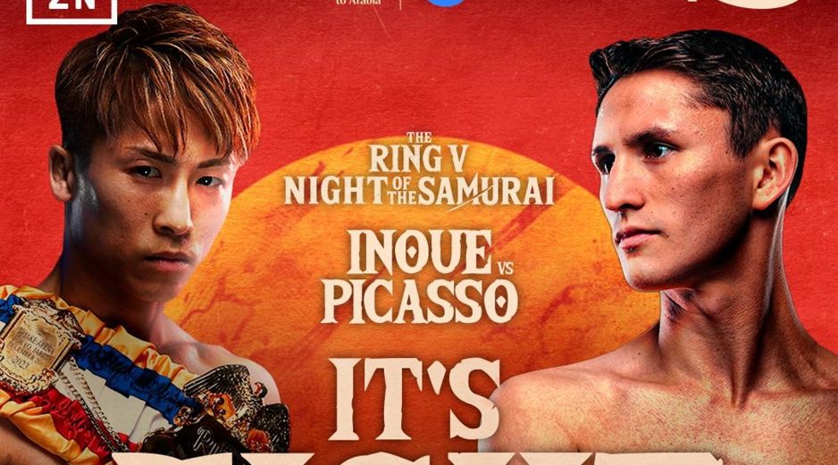 Inoue y Picasso tienen la pelea estelar de la función “Ring V: Noche de los Samuráis” en Riad, Arabia Saudita. X/DAZNBoxing