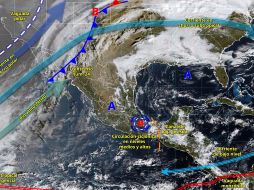 El SMN advirtió por temperaturas bajas, rachas intensas de viento y lluvias, así como la posibilidad de nieve o aguanieve en regiones montañosas. ESPECIAL/ SMN.
