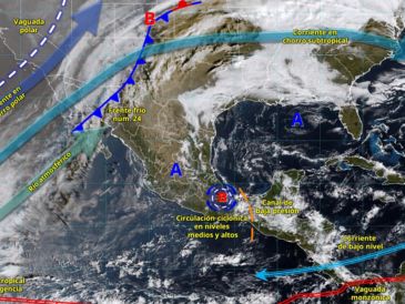 El SMN advirtió por temperaturas bajas, rachas intensas de viento y lluvias, así como la posibilidad de nieve o aguanieve en regiones montañosas. ESPECIAL/ SMN.