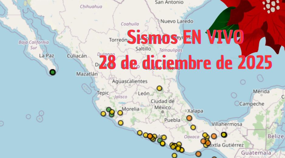Sismos en México | EN VIVO | 28 de diciembre de 2025. ESPECIAL / SSN