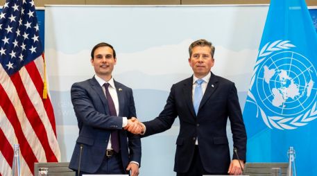 El memorando fue firmado en la Misión de Washington ante la ONU en Ginebra por el subsecretario de Asuntos Humanitarios de Estados Unidos, Jeremy Lewin. EFE/S. DI NOLFI