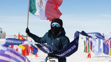 Pita Navarro Delavega culminó el trayecto en el doceavo lugar, posición privilegiada si se toma en cuenta que fue su primer Maratón en un territorio frío como lo es la Antártida. CORTESÍA.