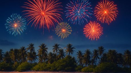 Cuando en la Ciudad de México y Guadalajara son las 04:00 de la mañana del 31 de diciembre, los habitantes de Kiribati ya están quemando fuegos artificiales y celebrando la llegada del 1 de enero. ESPECIAL / CANVA