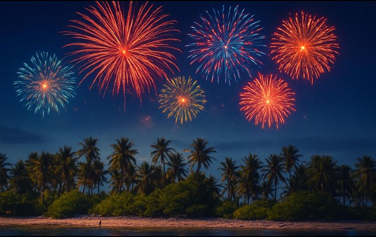Cuando en la Ciudad de México y Guadalajara son las 04:00 de la mañana del 31 de diciembre, los habitantes de Kiribati ya están quemando fuegos artificiales y celebrando la llegada del 1 de enero. ESPECIAL / CANVA
