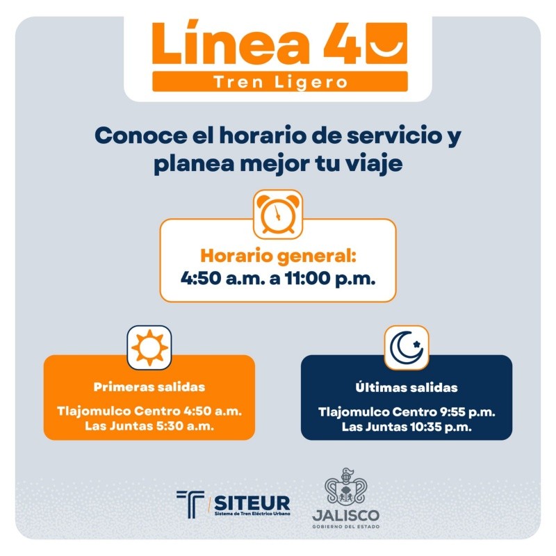 Nuevo horario de la Línea 4 del Tren Ligero. ESPECIAL&nbsp;