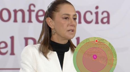 Al volver a la transmisión minutos después, Sheinbaum informó sobre el sismo, del que hasta el momento no se registran daños. ESPECIAL