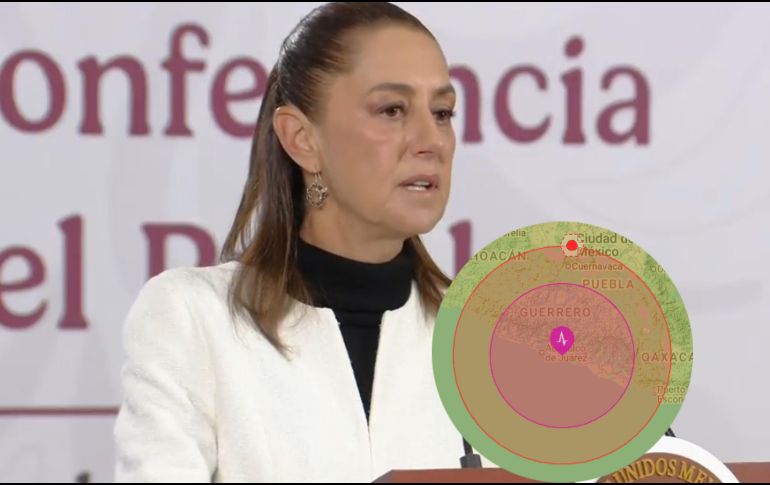 Al volver a la transmisión minutos después, Sheinbaum informó sobre el sismo, del que hasta el momento no se registran daños. ESPECIAL