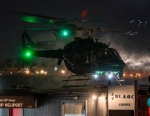 Fotografía muestra el helicóptero dónde es trasladado Nicolás Maduro este sábado en el helipuerto Westside en Nueva York. EFE/ Ángel Colmenares