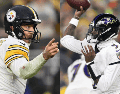 Baltimore Ravens y Pittsburgh Steelers, durante la temporada regular de la NFL. AFP