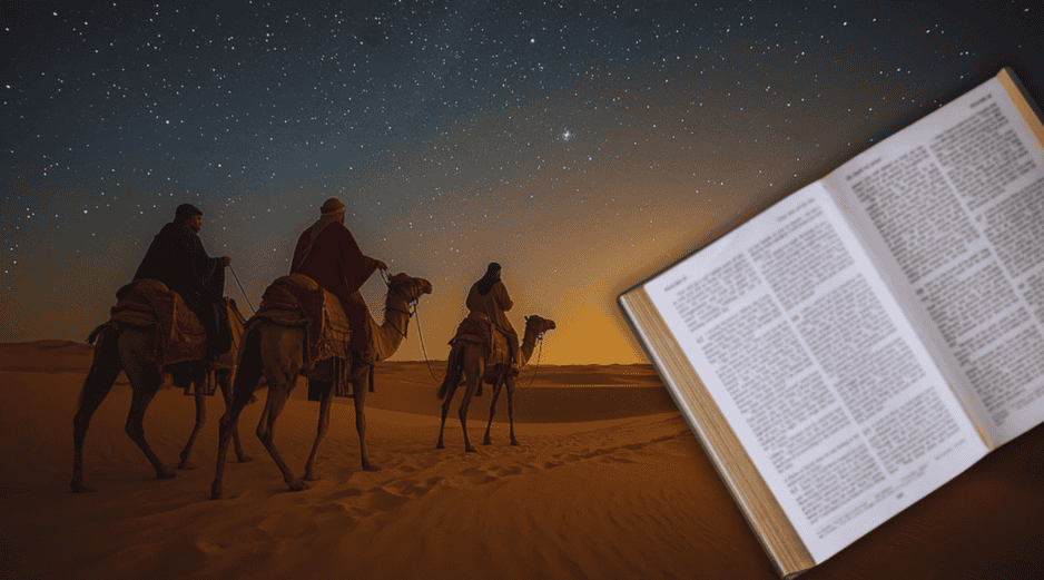 Los sabios de Oriente siguieron su camino hasta que la estrella que seguían se detuvo sobre el lugar donde se encontraba el niño Jesús y sus padres. ESPECIAL / CANVA