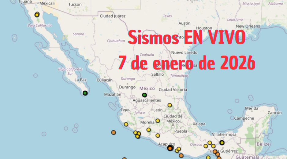 Sismos en México | EN VIVO | 7 de enero de 2026. ESPECIAL / SSN