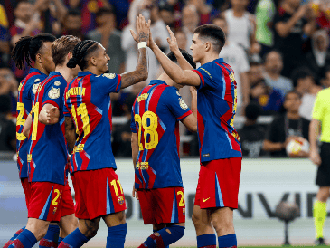 El Barcelona goleó 5-0 al Athletic de Bilbao en la Semifinal de la Supercopa de España. EFE/ K. Forsterling.