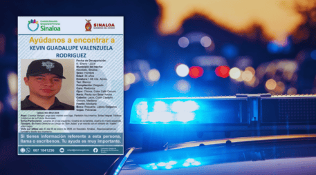 Kevin Guadalupe Valenzuela Rodríguez, de 24 años de edad, viste el uniforme oficial de policía y calza botas tácticas. ESPECIAL