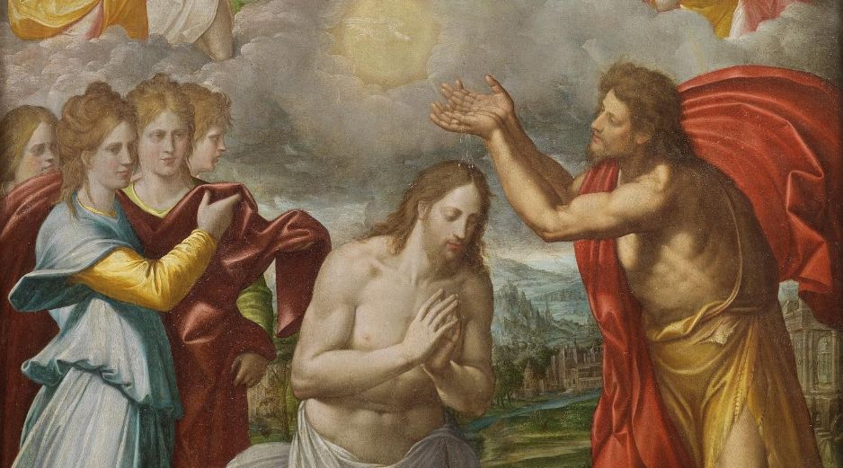 «Éste es mi Hijo muy amado, en quien tengo mis complacencias». WIKIPEDIA«El Bautismo de Cristo», de Juan Navarrete