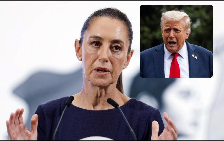 Claudia Sheinbaum y Donald Trump, en una combinación con imágenes de archivo. ESPECIAL / EFE