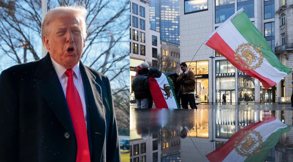 Donald Trump se manifiesta a favor de las protestas en Irán. ESPECIAL, EFE / S. Thew y EFE / M. Basualdo