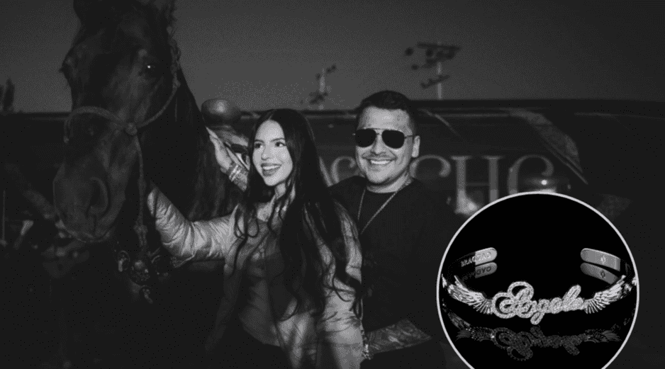 Lo que se sabe sobre el brazalete que Nodal le obsequió a Ángela Aguilar. ESPECIAL / IG / @angela_aguilar_ / @braggaomx