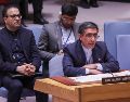 El vice representante de Irán ante las Naciones Unidas Gholamhossein Darzi habla durante una sesión de emergencia del Consejo de Seguridad que discute las mortíferas protestas en Irán en la sede de las Naciones Unidas en Nueva York. EFE/ S. YENESEL