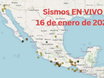 Sismos en México | EN VIVO | 16 de enero de 2026. ESPECIAL / SSN