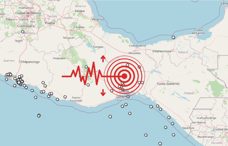 &nbsp;Sismo en Oaxaca. ESPECIAL / SSN