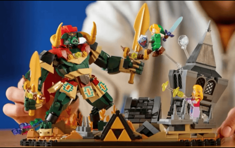 El modelo armado alcanza 17 centímetros de alto por 27 centímetros de largo e incluye minifiguras de personajes clave como Link, Zelda, Navi y Ganondorf. INSTAGRAM/@zeldanintendo