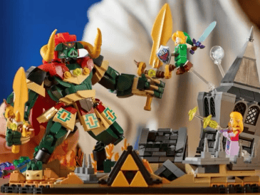 El modelo armado alcanza 17 centímetros de alto por 27 centímetros de largo e incluye minifiguras de personajes clave como Link, Zelda, Navi y Ganondorf. INSTAGRAM/@zeldanintendo