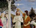 «El que me envió a bautizar con agua me dijo: "Aquel sobre quien veas que baja y se posa el Espíritu Santo, ése es el que ha de bautizar con el Espíritu Santo’. Pues bien, yo lo vi y doy testimonio de que éste es el Hijo de Dios"». WIKIPEDIA/ «Bautismo de Jesús», de Piero della Francesca