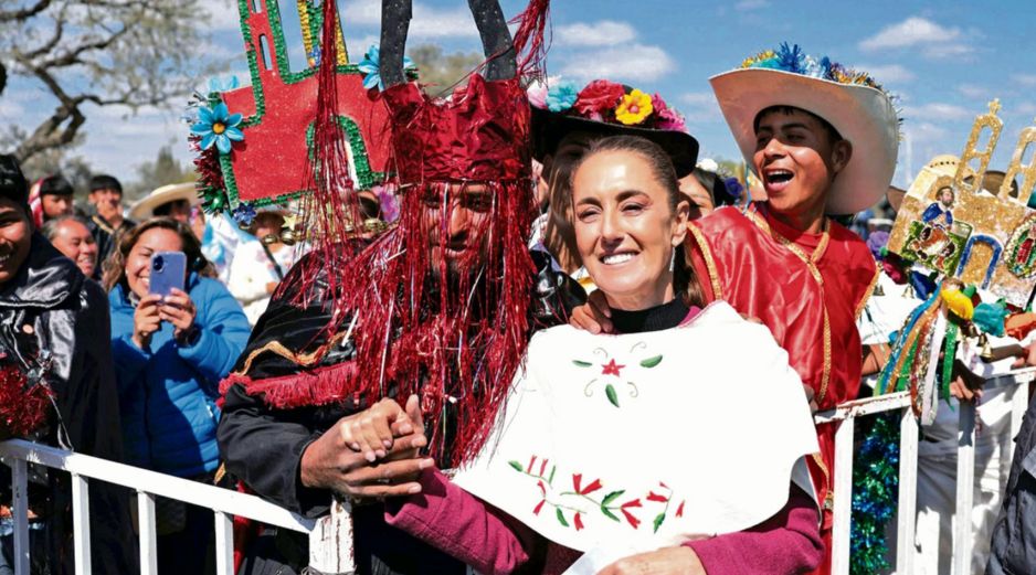 Claudia en San Miguel de Allende para encabezar el Plan de Justicia de los Pueblos Chichimeca y Otomí del Noreste de Guanajuato y del Semidesierto de Querétaro. EL UNIVERSAL