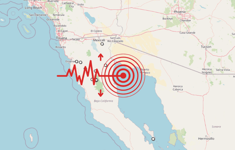 &nbsp;Sismo en Baja California. ESPECIAL / SSN