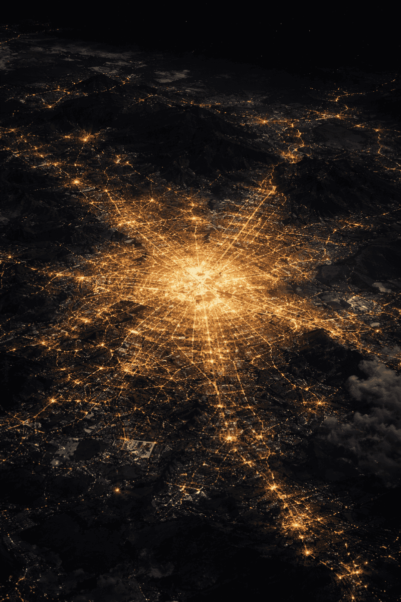  Guadalajara destaca como una mancha luminosa en la oscuridad del planeta, reflejo de su tamaño, actividad constante y relevancia urbana en México.&nbsp;CHATGPT