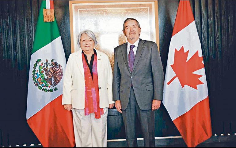 Mary Simon, gobernadora general de Canadá, y Juan Ramón de la Fuente, canciller. EL UNIVERSAL