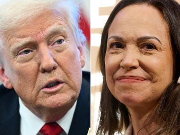 Donald Trump se reunió la semana pasada en la Casa Blanca con María Corina Machado, quien le obsequió la medalla de su Premio Nobel de la Paz. AFP / ARCHIVO