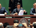 Mayo del 2016, el ex presidente de México, Enrique Peña Nieto, firmó como testigo los convenios para la ejecución de acciones en materia de formalización del empleo en Palacio Nacional. SUN/ ARCHIVO