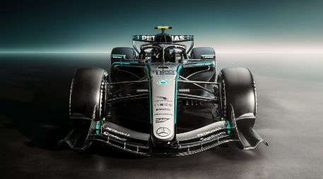 La escudería Mercedes difundió este jueves 22 de enero las primeras imágenes de su nuevo monoplaza para la temporada 2026. X / @MercedesAMGF1