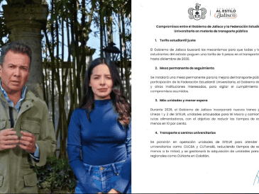 La FEU, con apoyo del Gobierno del Estado, gestionará con municipios para que las paradas de camión  cuenten con banquetas, alumbrado y bancas techadas. ESPECIAL/ X/ @TransporteJal