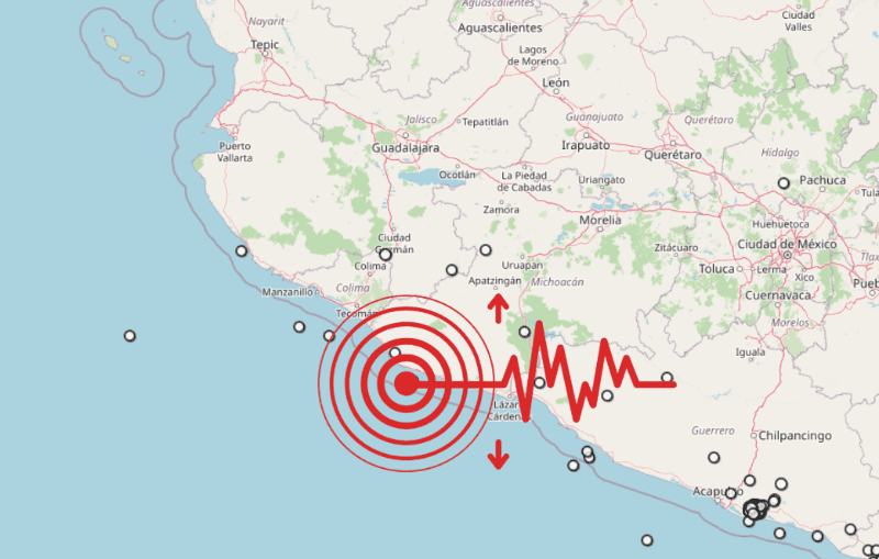 &nbsp;Sismo en Michoacán. ESPECIAL / SSN