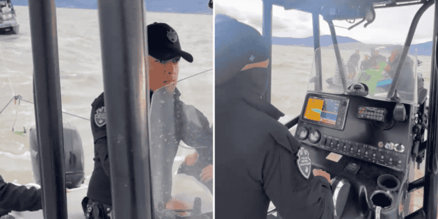Polic&iacute;a del Estado auxilia a j&oacute;venes varados en el Lago de Chapala
