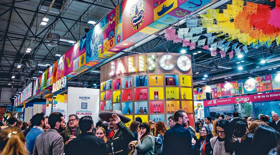Stand de Jalisco en la feria de turismo, donde el Estado promociona su oferta cultural, gastronómica y turística a visitantes nacionales e internacionales. ESPECIAL