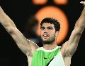 Alcaraz valoró positivamente su nivel mostrado durante el Abierto de Australia y aseguró sentirse orgulloso. EFE  / J. Carrett