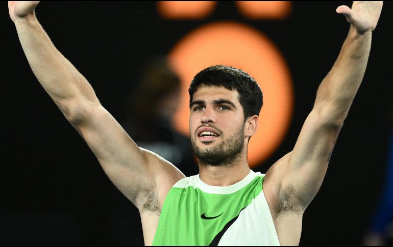 Alcaraz valoró positivamente su nivel mostrado durante el Abierto de Australia y aseguró sentirse orgulloso. EFE  / J. Carrett