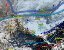 Este tipo de masas frías se desplaza desde Canadá y Estados Unidos hacia el sur, impulsada por la circulación atmosférica de gran escala. ESPECIAL/ SMN.