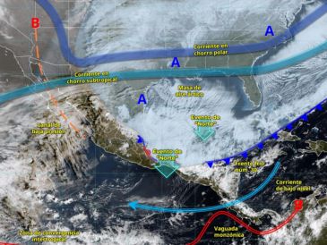 Este tipo de masas frías se desplaza desde Canadá y Estados Unidos hacia el sur, impulsada por la circulación atmosférica de gran escala. ESPECIAL/ SMN.