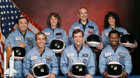La cuenta sobre archivos históricos de la NASA publicó una foto de los siete integrantes de la misión, junto a las palabras que el entonces presidente estadounidense, Ronald Reagan. EFE/NASA