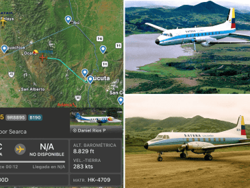 El avión desaparecido es un Beechcraft de fabricación estadounidense con matrícula HK4709 y capacidad para 19 pasajeros (izquierda).  INSTAGRAM/@colombiaalaire/@aerolineasatena/ESPECIAL
