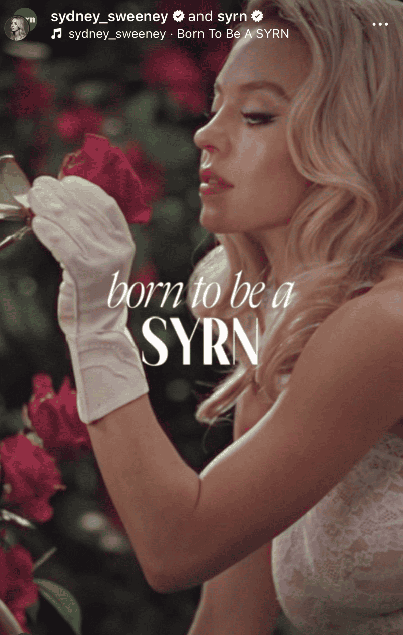 &nbsp; La actriz busca posicionarse en un mercado dominado por figuras como Rihanna con Savage X Fenty y Kim Kardashian con Skims. INSTAGRAM / @sydney_sweeney