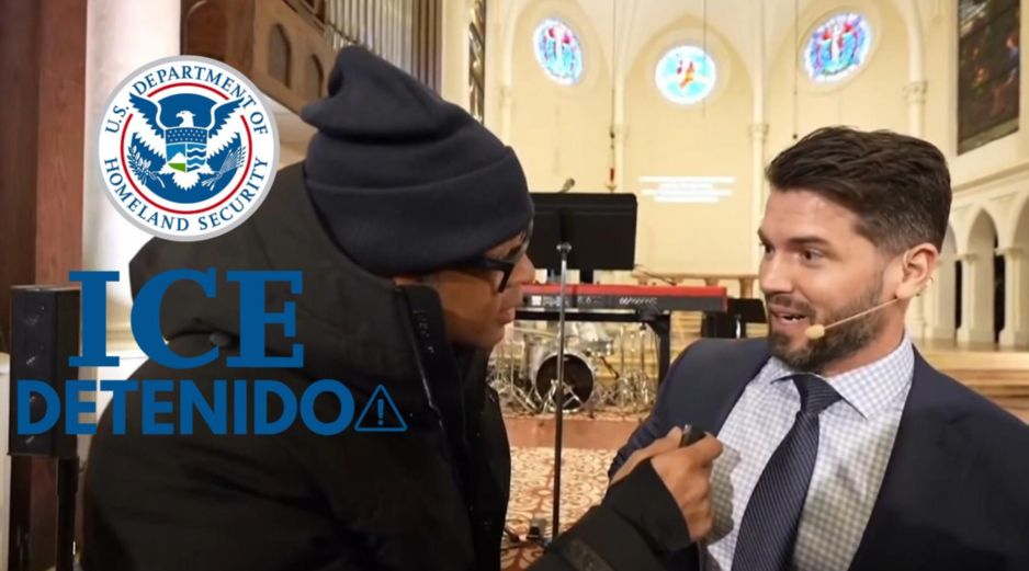 Captura de video tomado de la cuenta en YouTube @TheDonLemonShow del periodista Don Lemon,  durante la cobertura de una protesta contra ICE por la que fue detenido. EFE/ @TheDonLemonShow