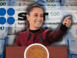 Sheinbaum rechazó que el caso de Grupo Salinas tuviera un trasfondo político y reiteró que se trató únicamente de la aplicación de la ley fiscal. EFE/Presidencia de México ESPECIAL/Canva