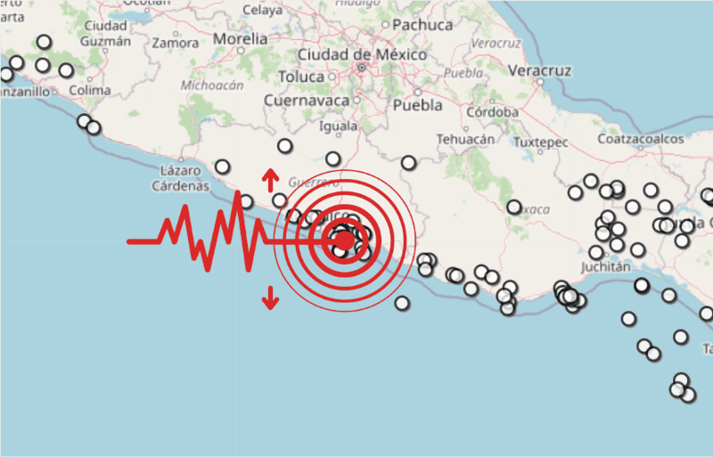  Sismo en Guerrero. ESPECIAL / SSN