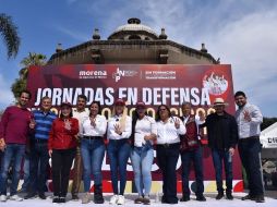 Integrantes del Comité Estatal de Morena Jalisco realizaron una asamblea informativa en el centro histórico para expresar su respaldo a la Presidenta Claudia Sheinbaum. MORENA JALISCO