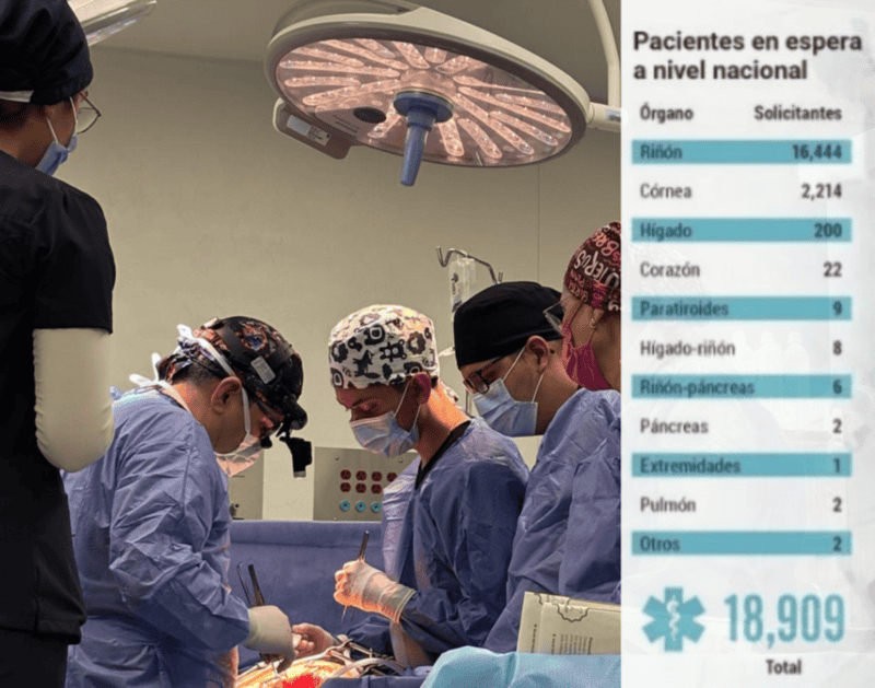 &nbsp;Personal médico y de enfermería participa en un procedimiento de trasplante coordinado en el Hospital Civil de Guadalajara. CORTESÍA